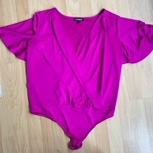 Express pink short sleeved bodysuit